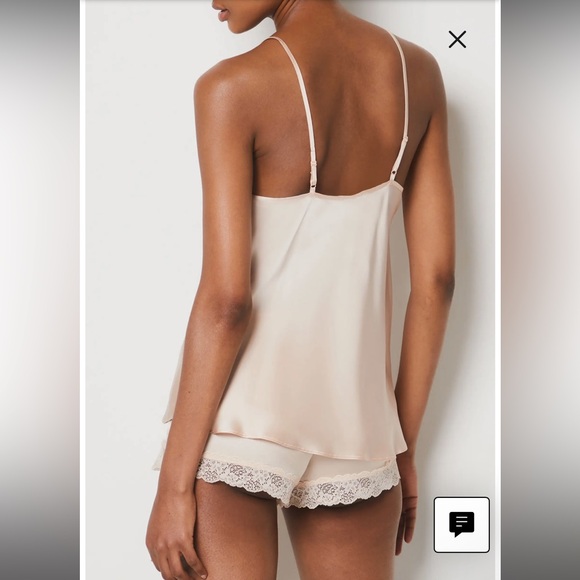 NWT Etam Sz XL Womens Lace Milky 100% Silk Camisole Pajama Lounge Intimates $69! - Picture 3 of 13